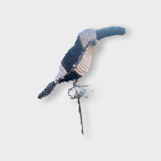 Beaded Garden Birds - South Africa - Black/white