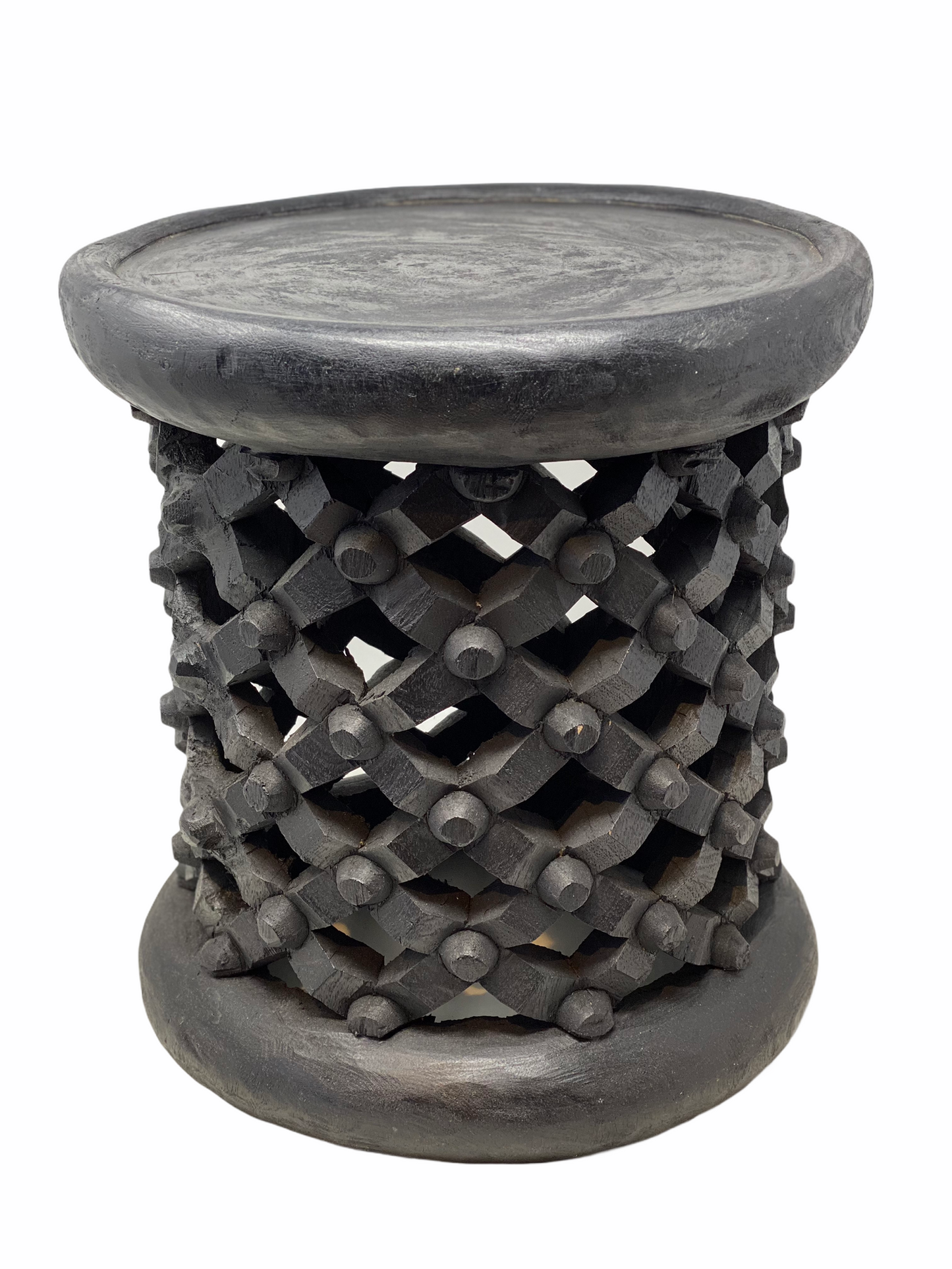 Bamileke Stool - Black - 35cm D
