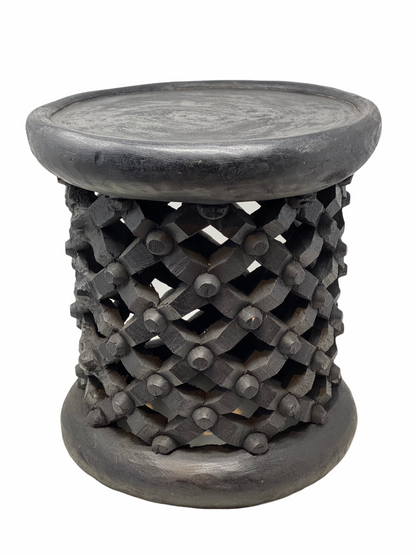Bamileke Stool - Black - 35cm D