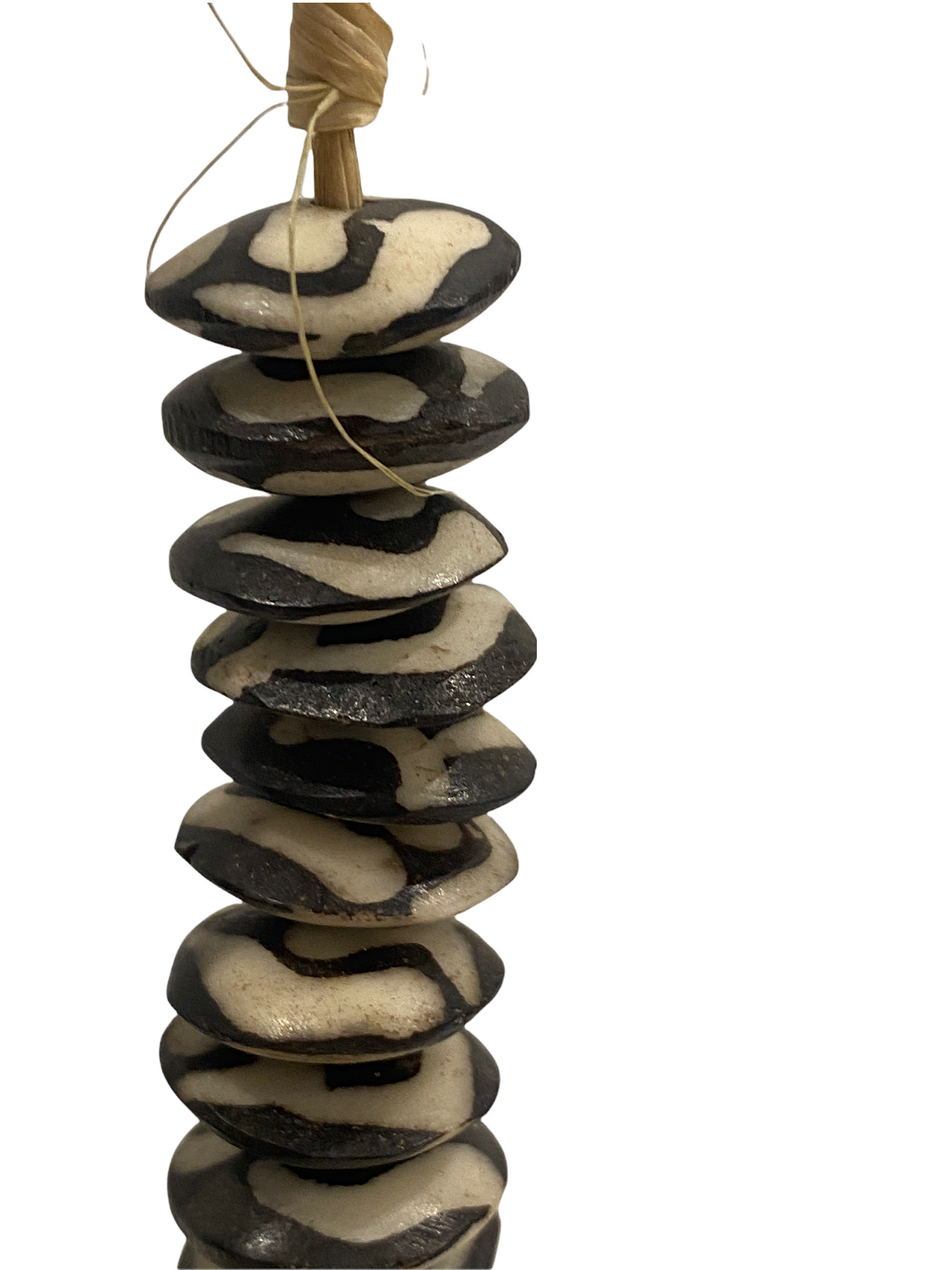 Kenya Beads Necklace  - Flat beads brown/white (46.1)