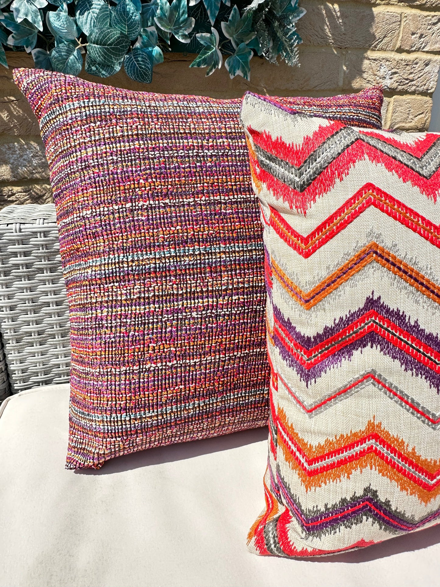 The Couture Cushion - The Outdoor Pink Zig Zag - Style No. 33