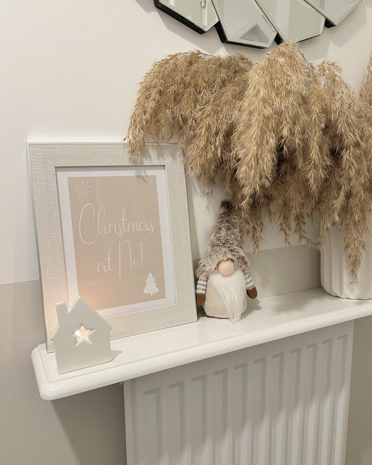 Christmas At No Beige Background Winter Christmas Seasonal Wall Home Decor Print