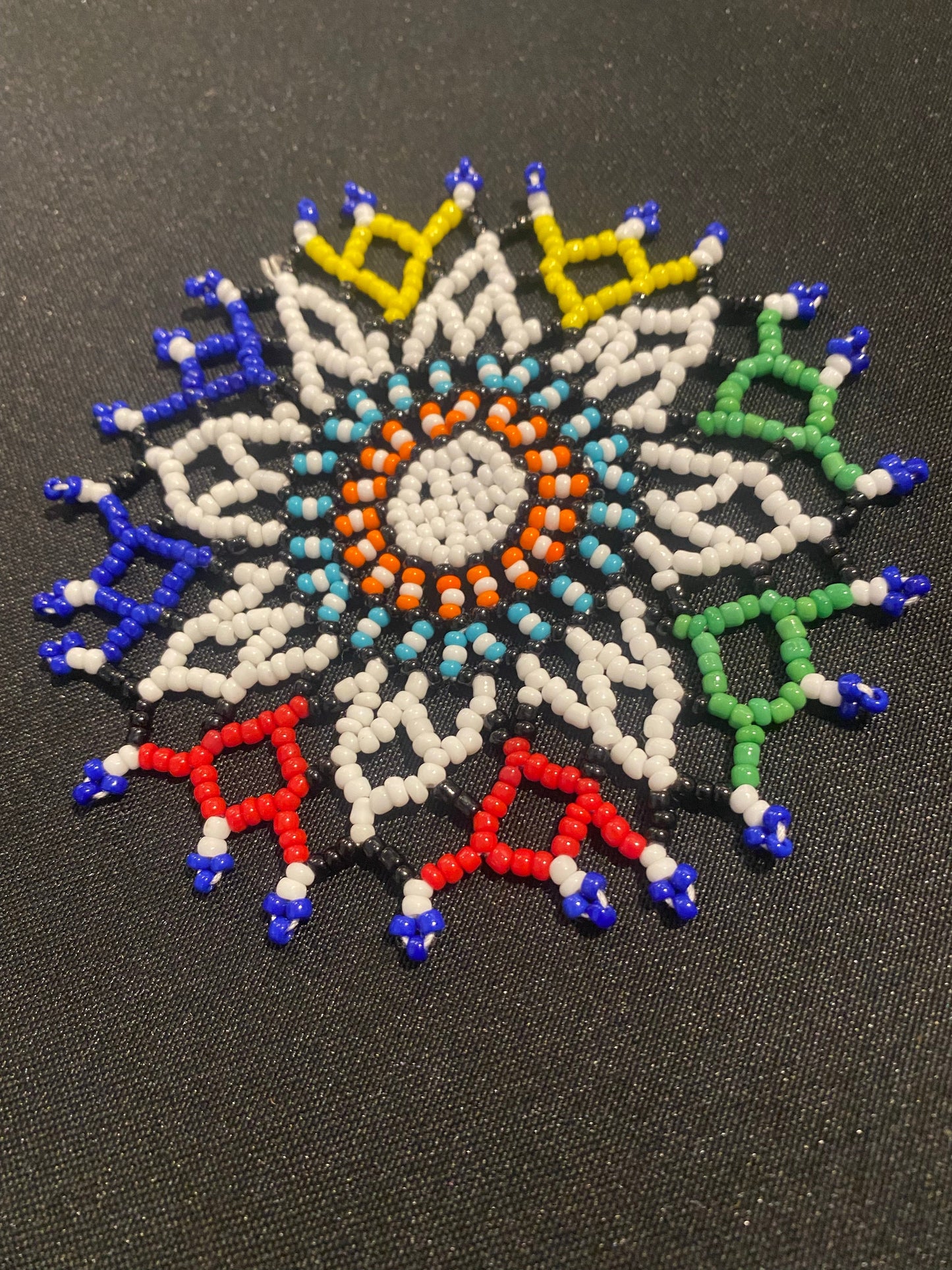 Handmade glass beaded coaster - South Africa
