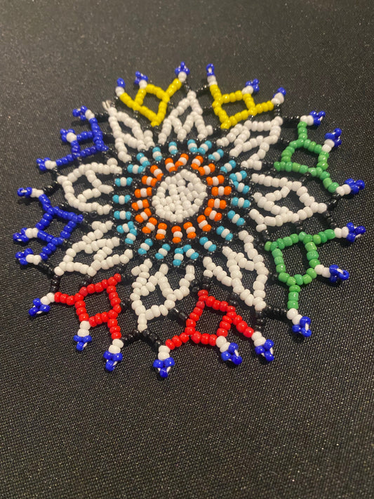 Handmade glass beaded coaster - South Africa