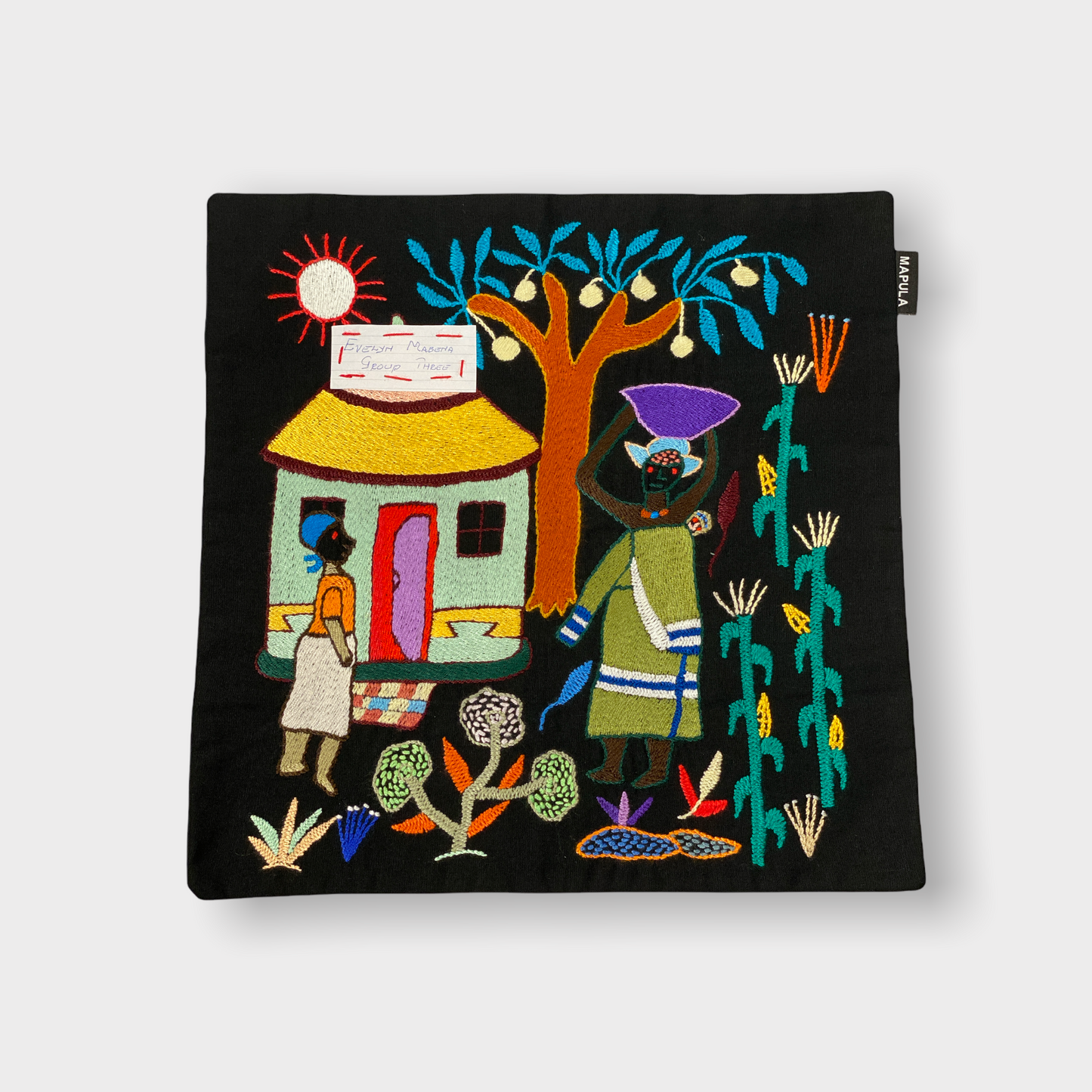 Mapula embroidered cushion 40x40 - South Africa