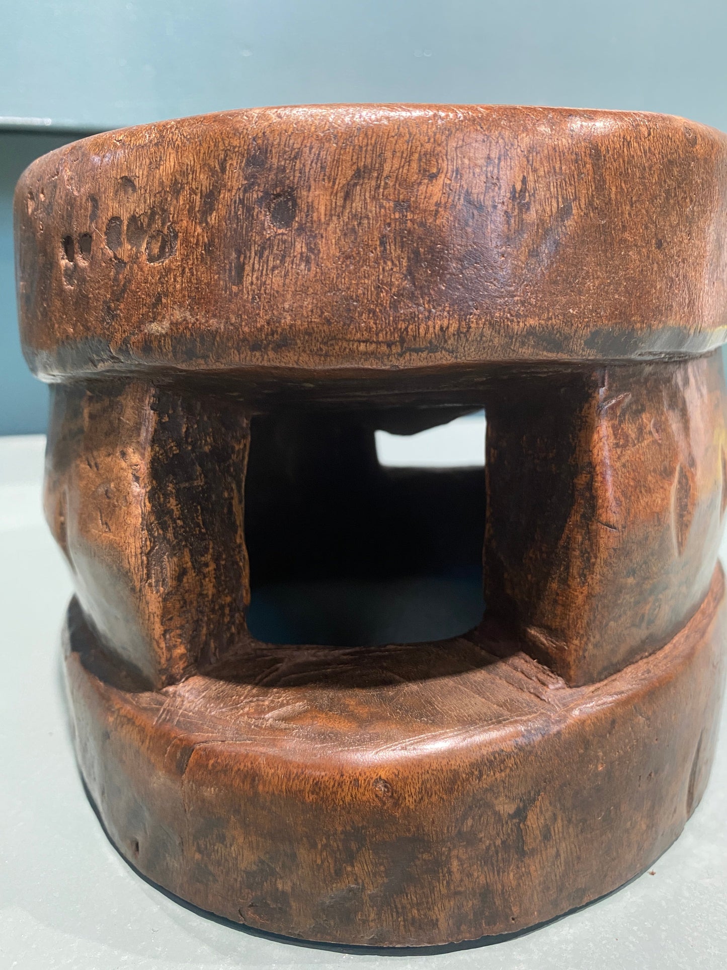 Yoruba hand carved stool - (04)