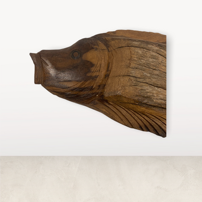 Driftwood Hand Carved Fish - (L10.7)