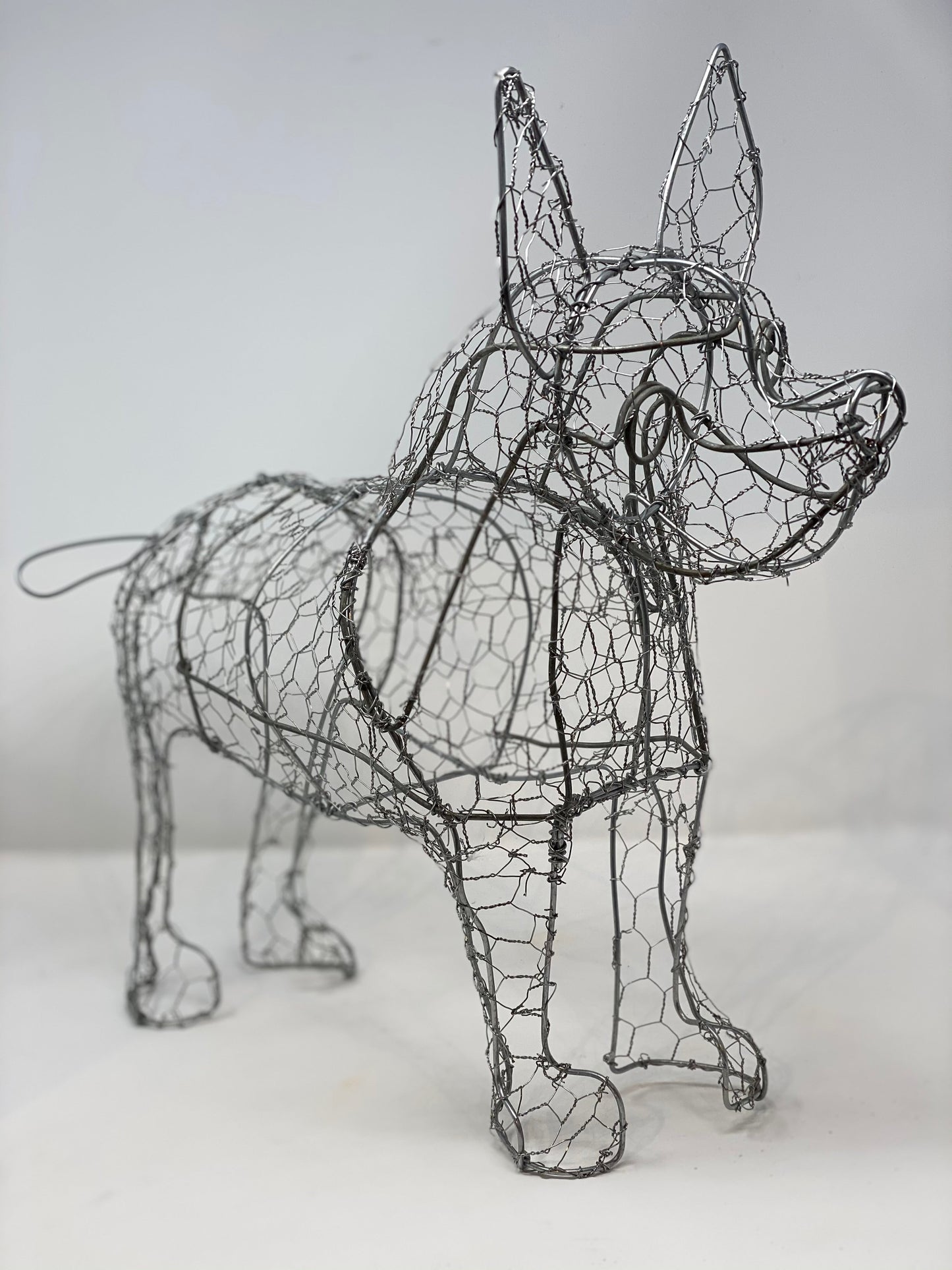 Handmade Wire Dog Sculpture