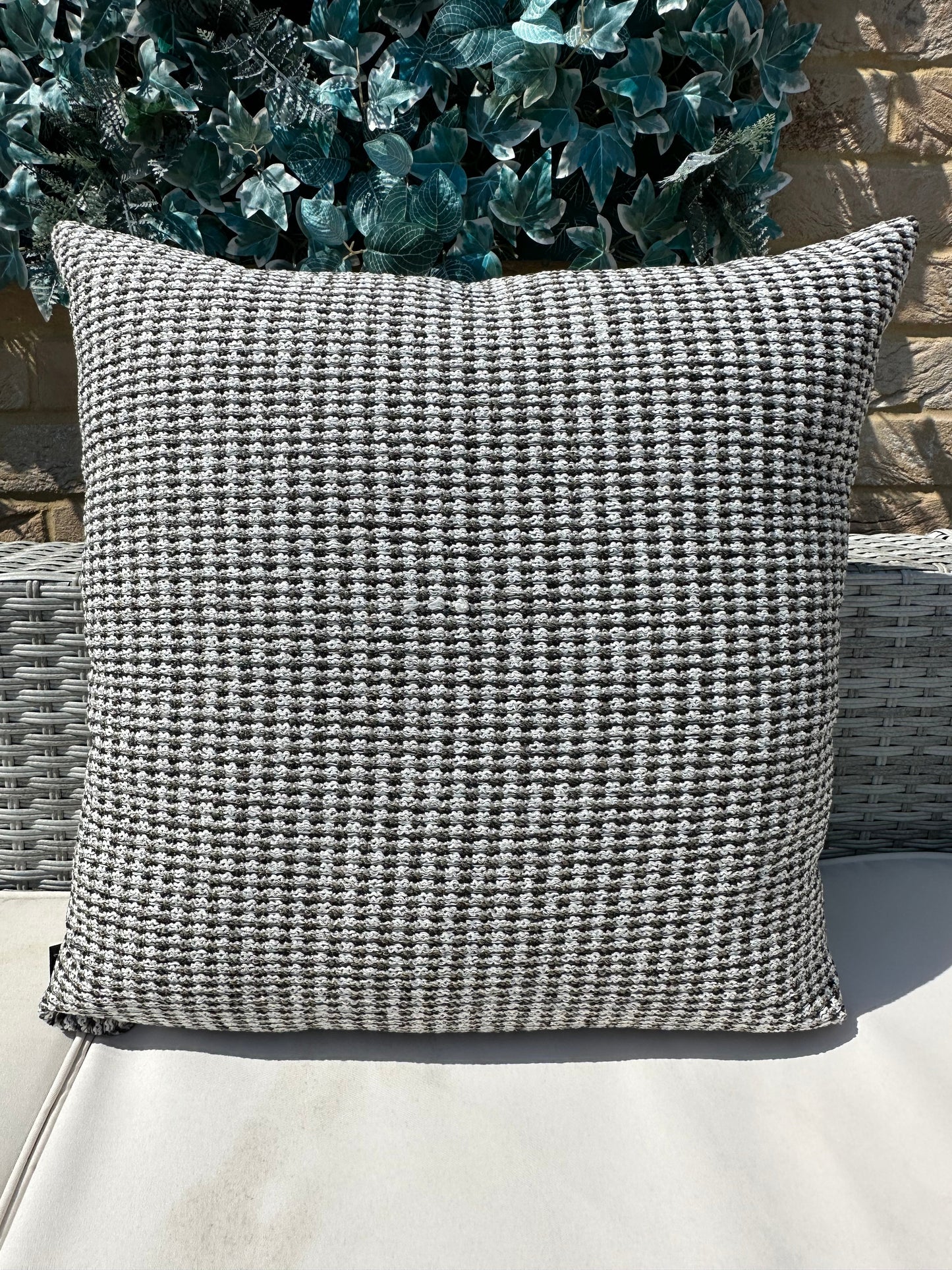 The Couture Cushion - The Outdoor Beige Black Jacquard - Style No. 140