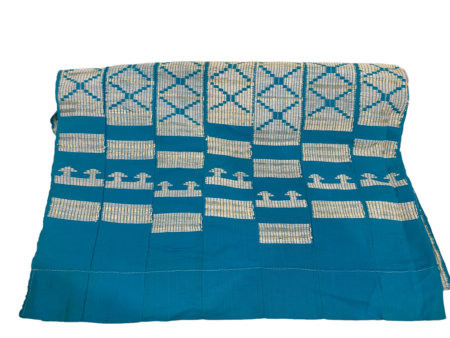 Ashoke (Aso Oke) Cloth Blue and white (108.1)