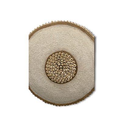 Cameroon Shield Round White with shells