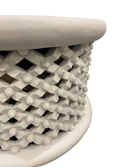 Bamileke Stool/table - White (126.1)