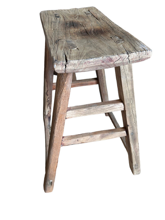 Antique Rustic Stool - Elm wood (M02)