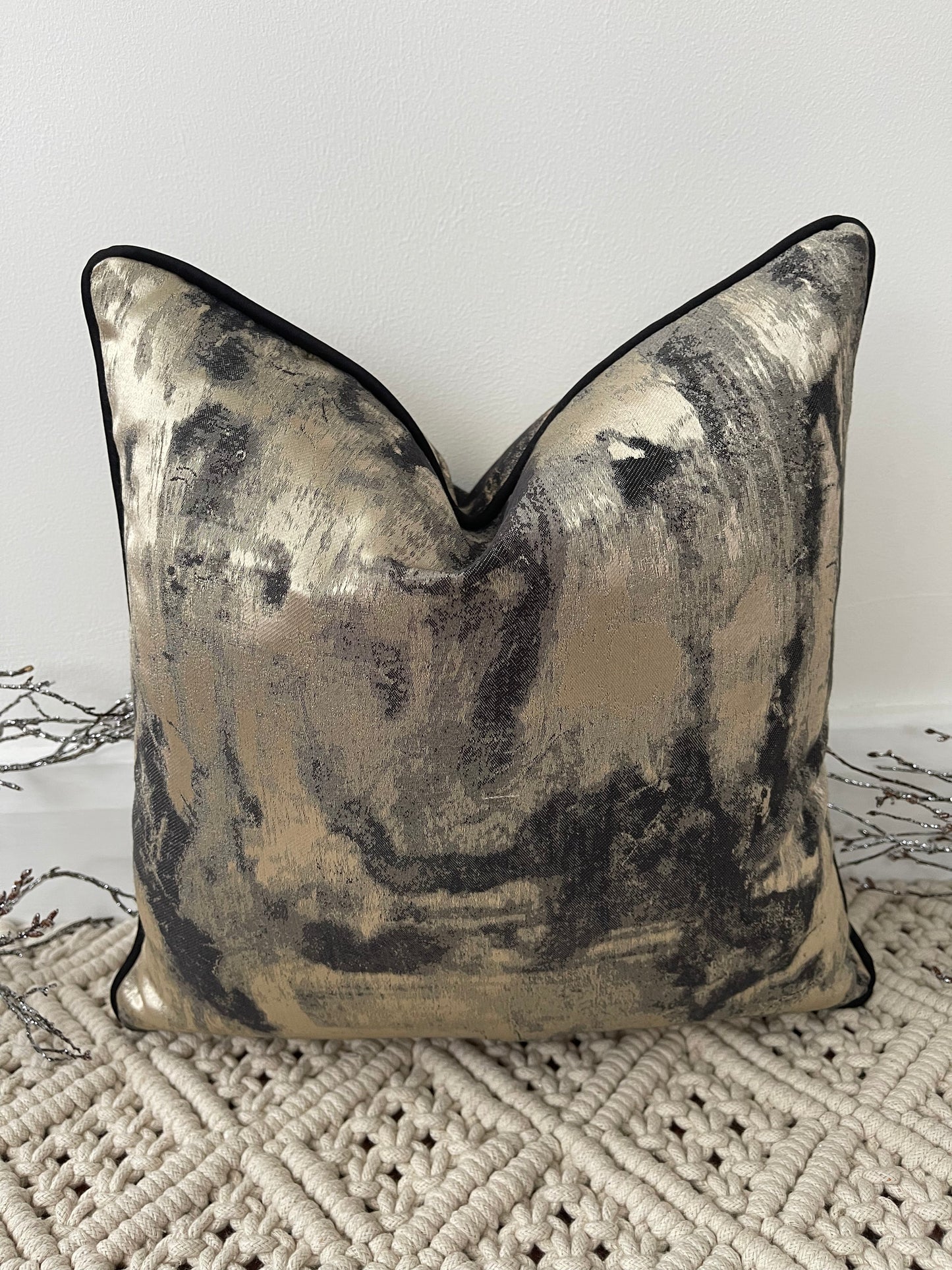 The Couture Cushion - The Black and Gold Chiara - Style No. 27