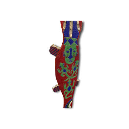 Yoruba Beaded Sash - Nigeria - Lizards (02)