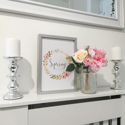 Spring Floral Wreath Spring Seasonal Wall Home Decor Print