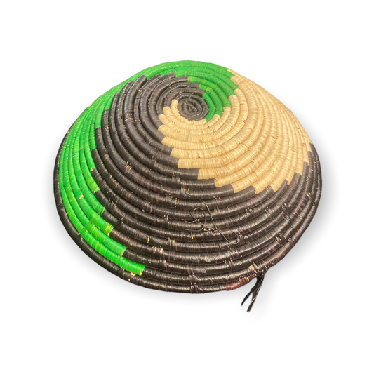 Senegal Wall Basket - Green/black 30x10cm