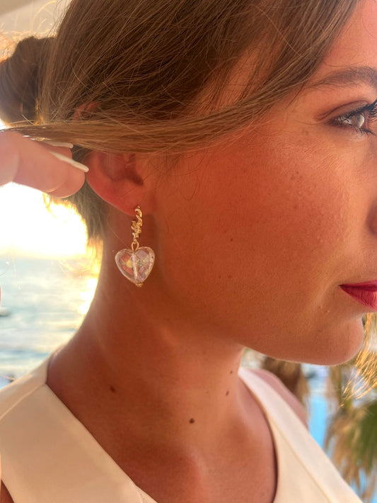 Taja Faceted Heart Earrings