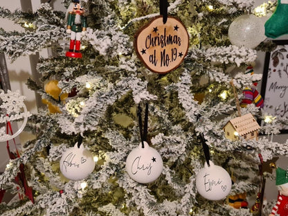 Christmas Tree Customisable Hanging Wooden Log Disc