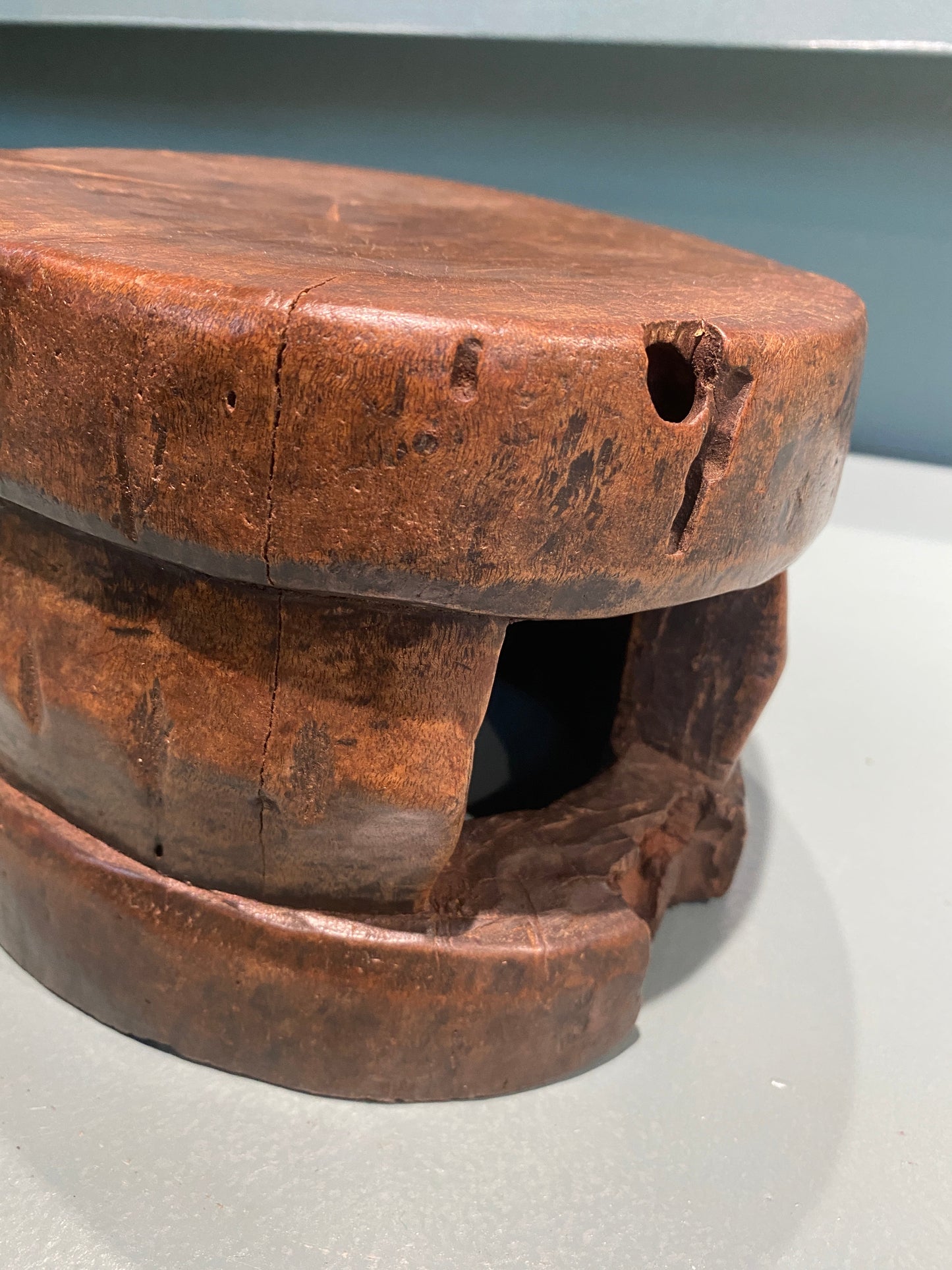 Yoruba hand carved stool - (04)