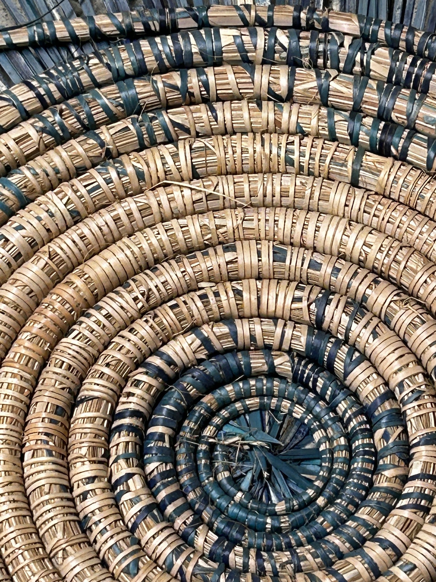 Malawi Sun Wall basket - blue 55cm