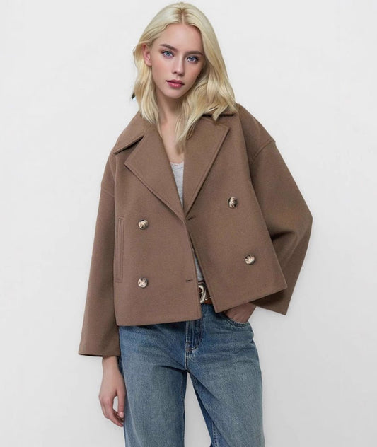 Ins Double-Breasted Lapel Blazer Jacket