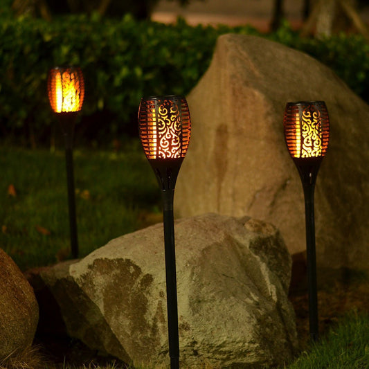 96 LED Solar Flickering Flame Torch Stake Lights