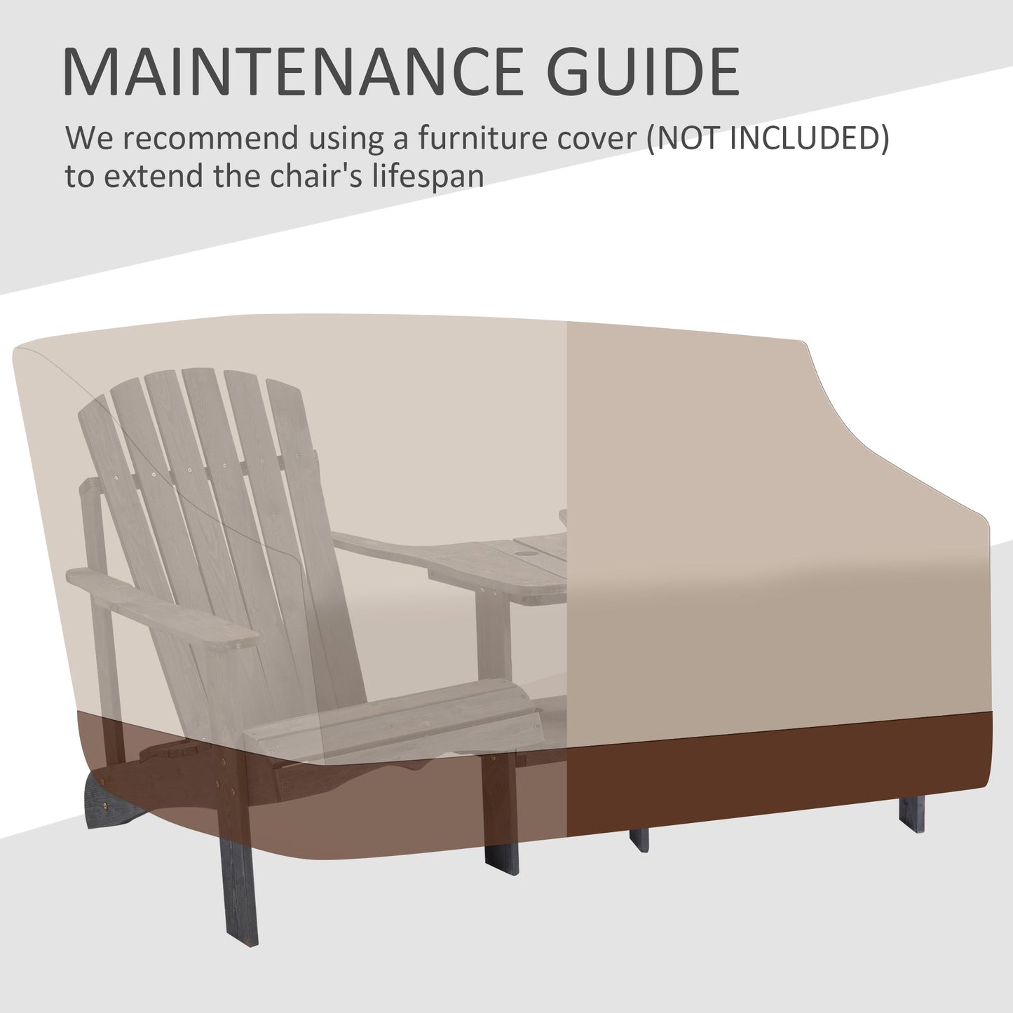 Wooden Outdoor Double Adirondack Chairs Loveseat w/ Centre Table and Umbrella Hole