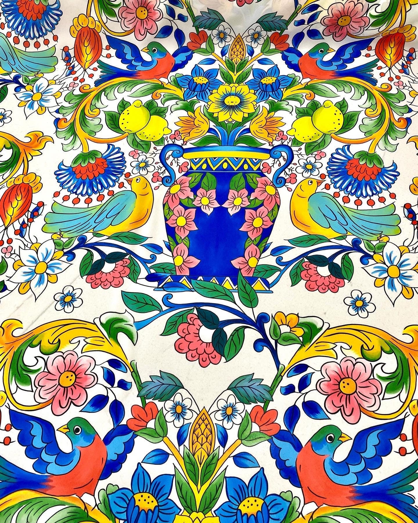 Italian Floral  Lemon Pattern Fabric