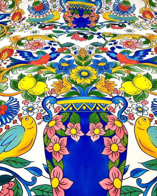 Italian Floral  Lemon Pattern Fabric