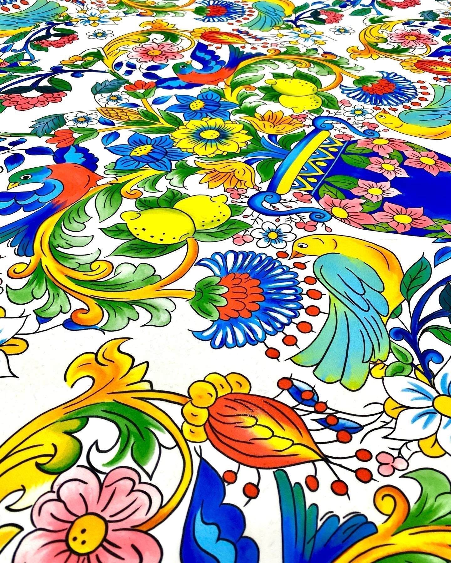 Italian Floral  Lemon Pattern Fabric – Multiple Fabric Options, Sold by Metre