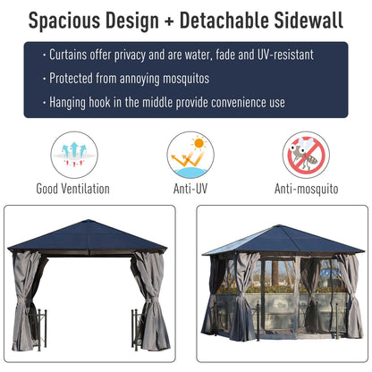 3 x 3M Hardtop Gazebo Canopy with Polycarbonate Roof