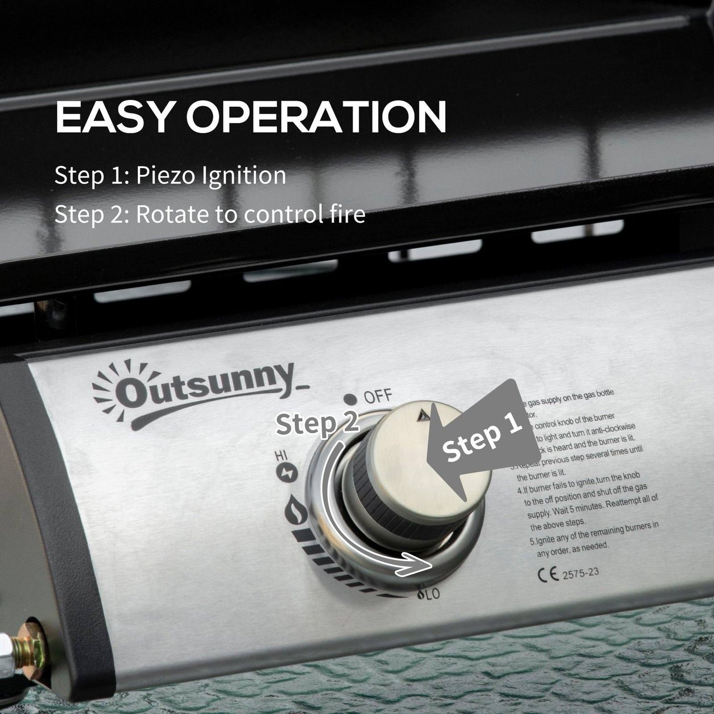 Gas Plancha Grill with 2 Stainless Steel Burner