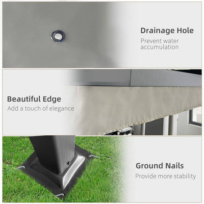 4 x 3M Aluminum Pergola with Retractable Roof