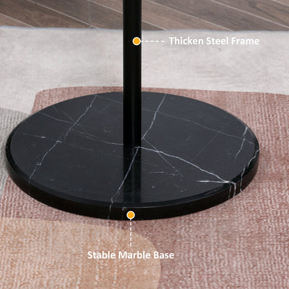 Slimline Metal Coat Stand With Round Hooks - Black