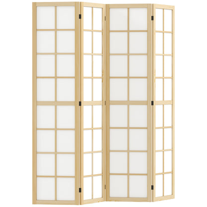 HOMCOM Indoor Room Partition, 4 Panel Folding Room Divider, 160 x 170cm