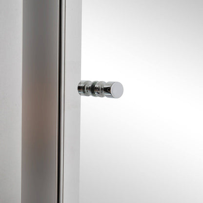 Stainless Steel Wall mounted Bathroom Mirror Cabinet 2 Shelves Storage Unit Furniture w/Single Door 60H x 40L x 13D cm