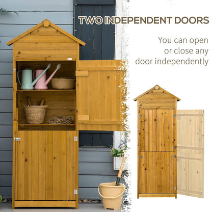 Rustica 191cm Barn Door Apex Garden Store With Shelves Fir Wood Natural by Steadfast
