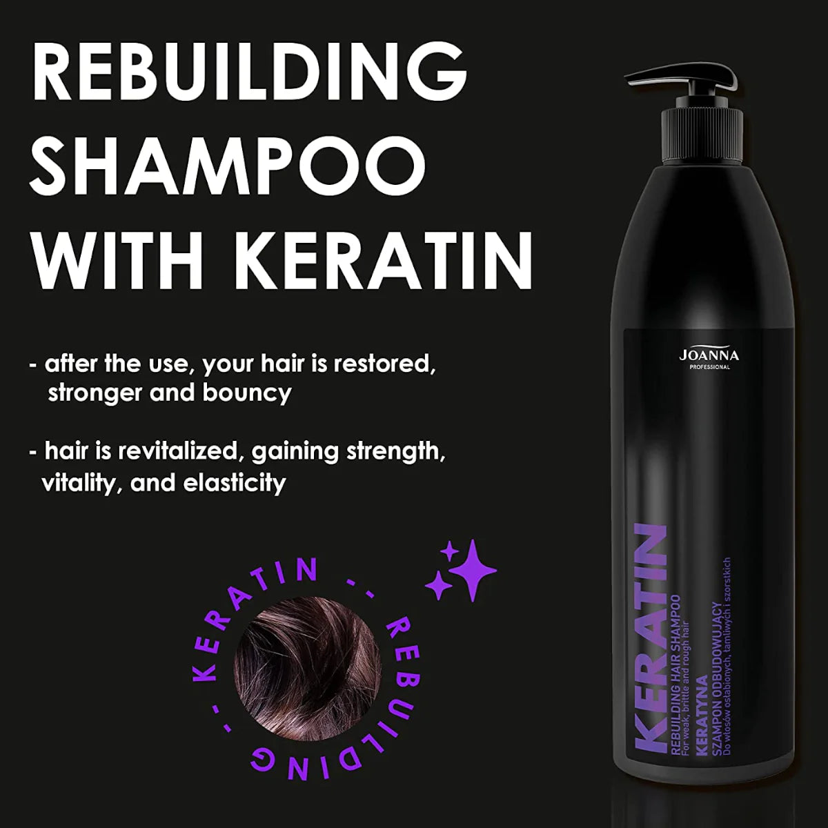 Joanna Professional Keratin Rebuilding Shampoo for Weak & Brittle Hair