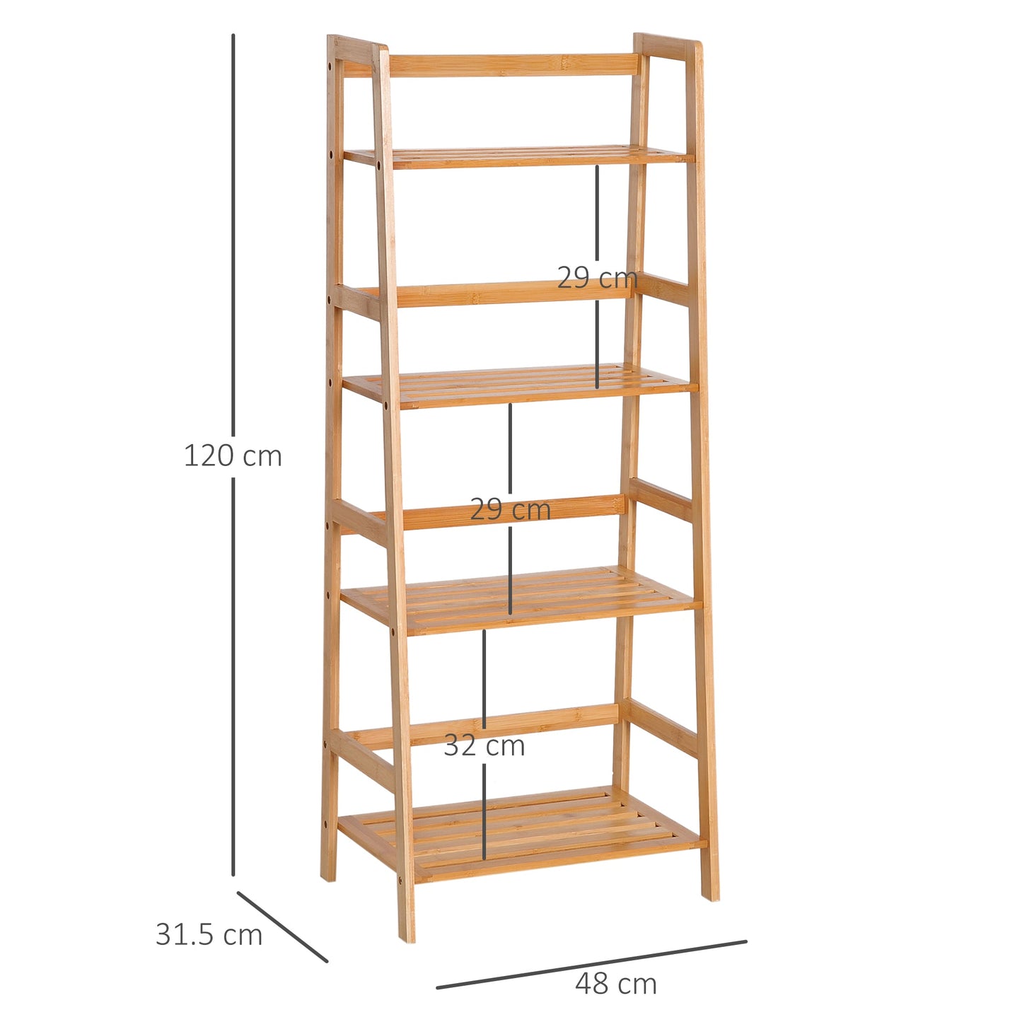 Four-Tier Bamboo Shelving Unit