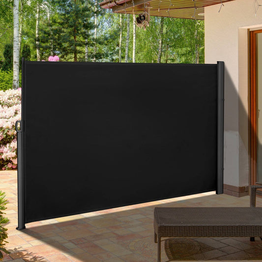 Retractable Sun Side Awning Screen Fence Patio Garden Wall Balcony Screening Panel Outdoor Blind Privacy Divider 3x1.8M