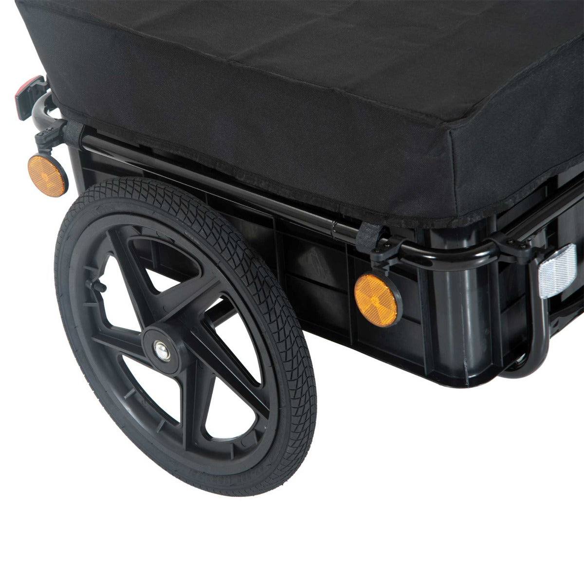 Cargo Trailer Bike Stroller Garden Trolley W/Carrier Utility Luggage & Wheels Black