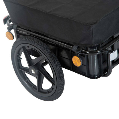 Cargo Trailer Bike Stroller Garden Trolley W/Carrier Utility Luggage & Wheels Black