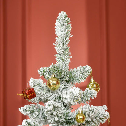 6' Snow Flocked Artificial Christmas Tree Xmas Pine Tree with Realistic Branches