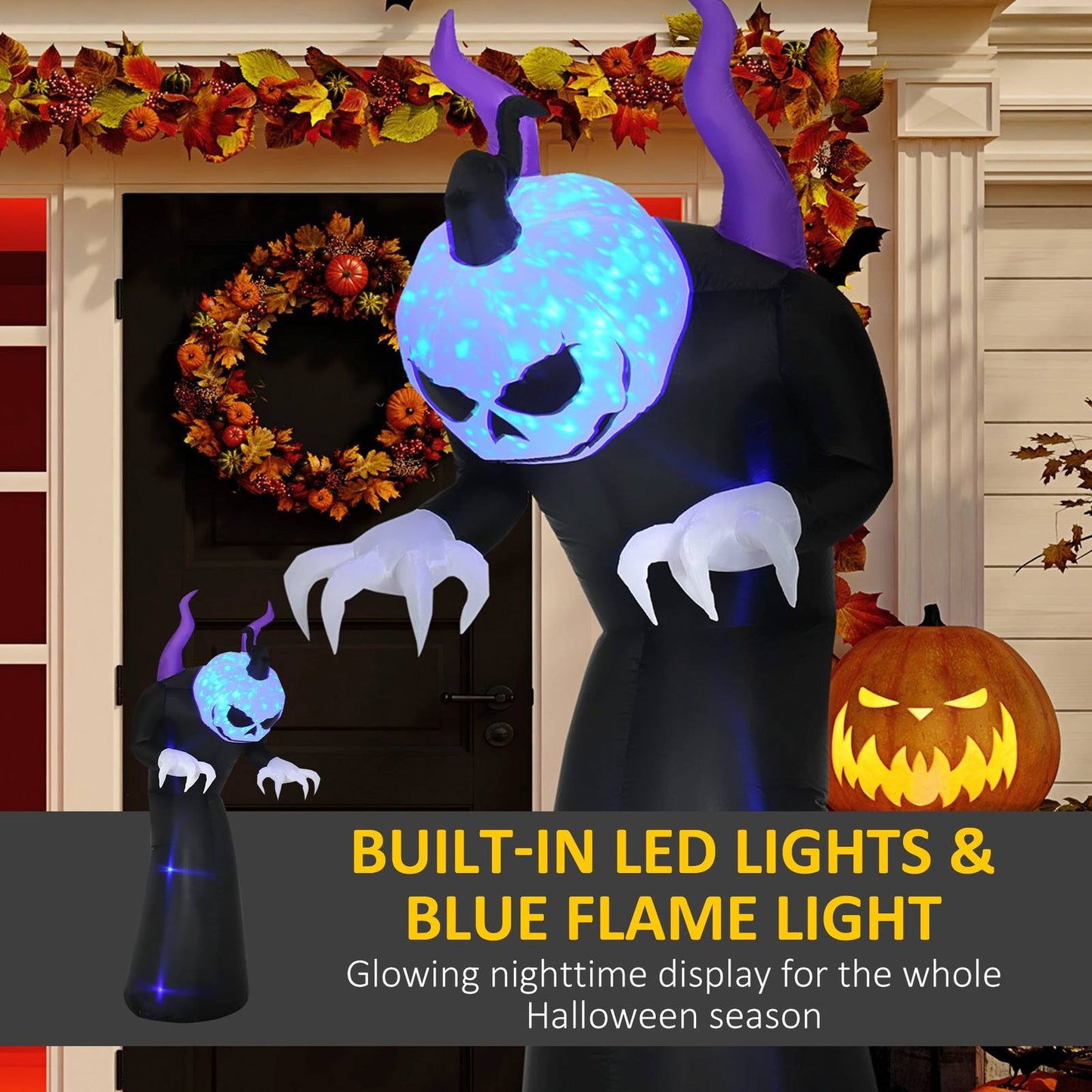 7ft Inflatable Halloween Ghost with Horns
