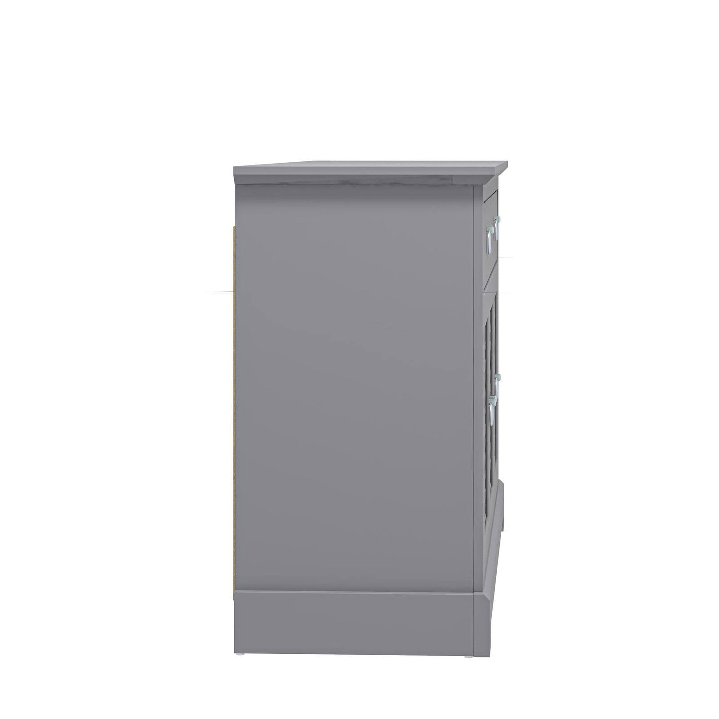 Honition Large Sideboard Grey 3 Doors 4 Shelves 2 Drawers
