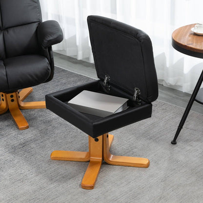 Homcom Faux Leather Swivel Recliner Chair with Footstool