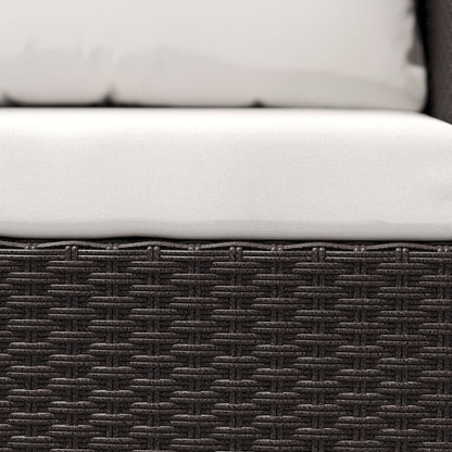 Outsunny 3PCS Rattan Bistro Set Glass Top Table and Chairs with 4 Cushions