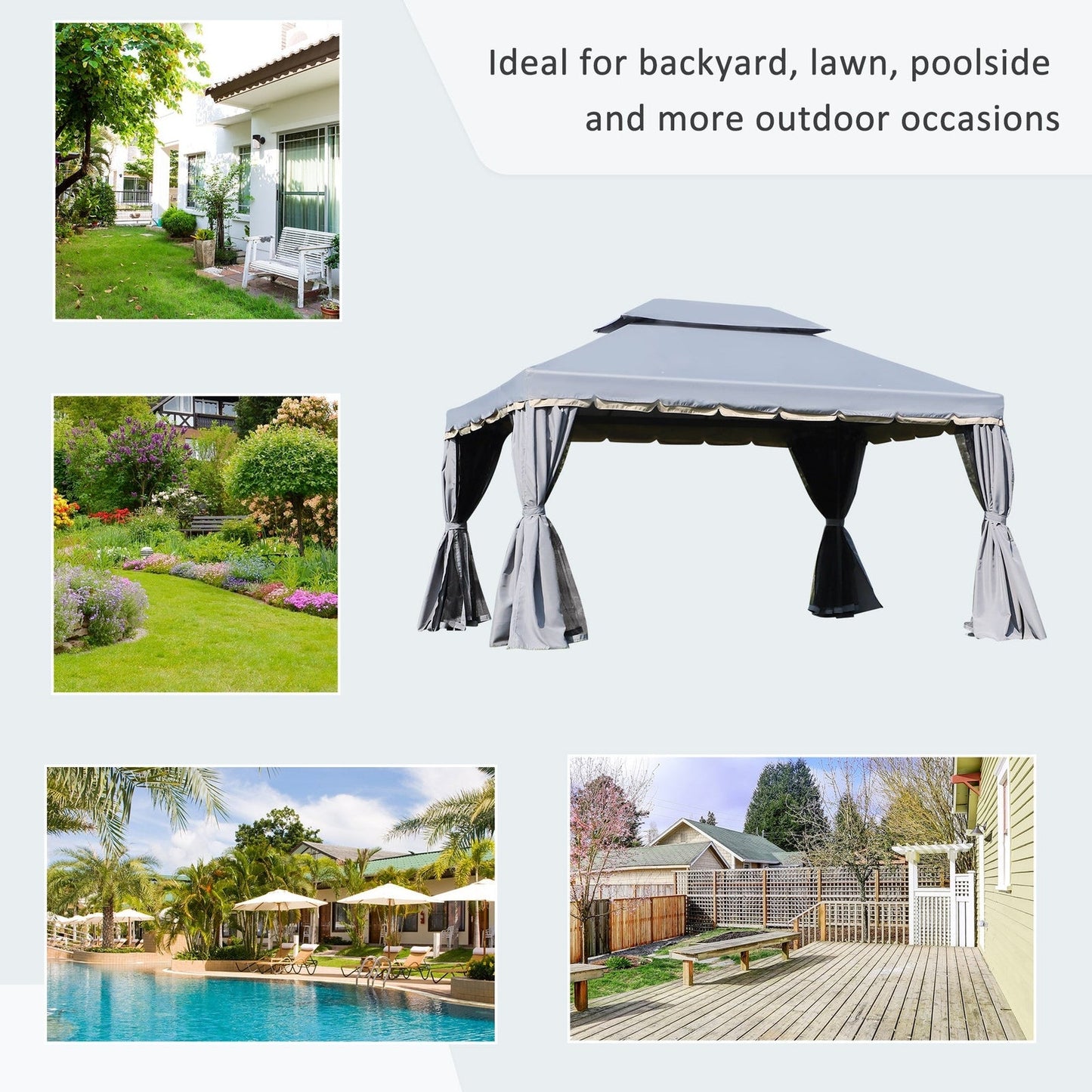 3 x 4m Aluminium Garden Gazebo