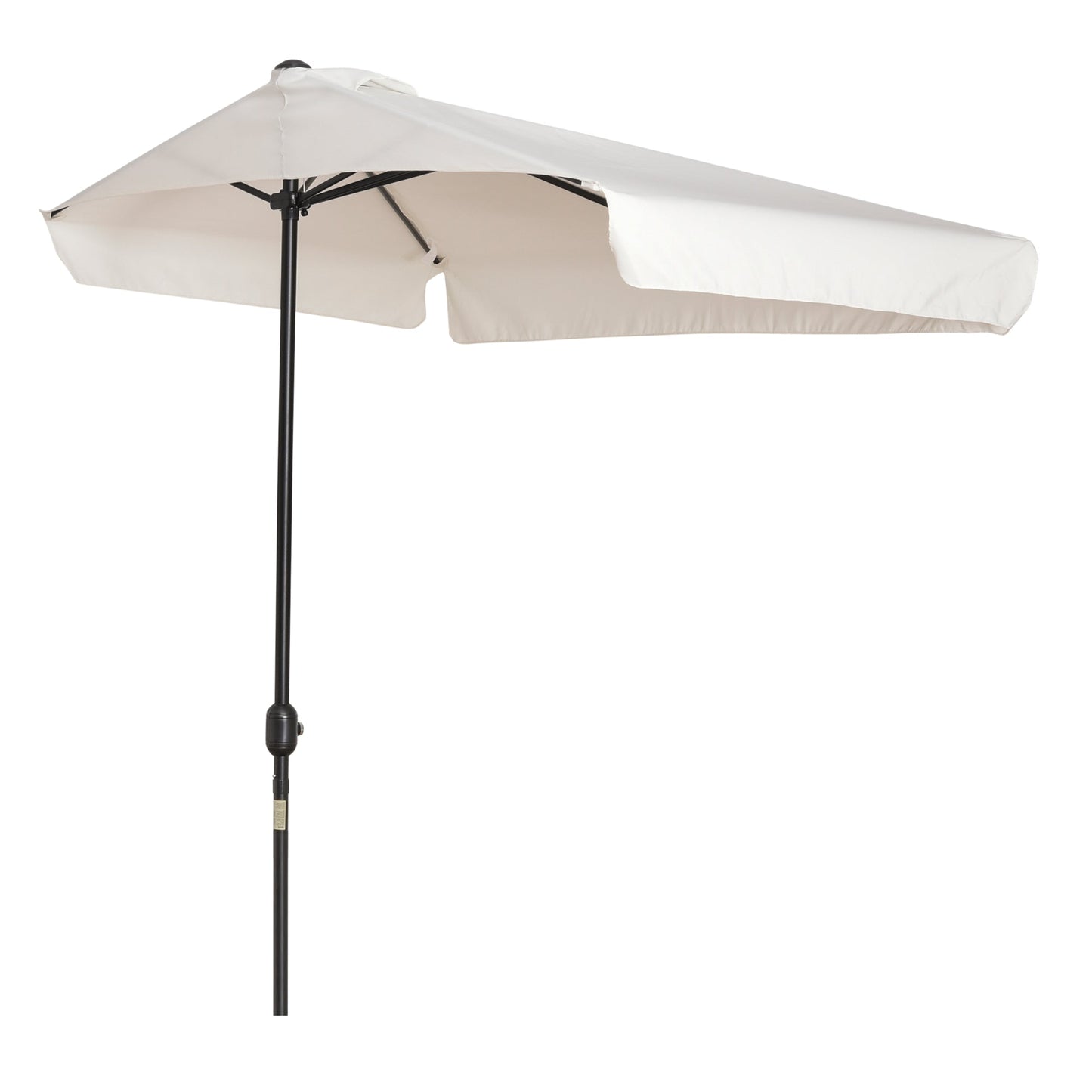 2.3m Half Round Parasol Umbrella Balcony Metal Frame Outdoor NO BASE Cream White